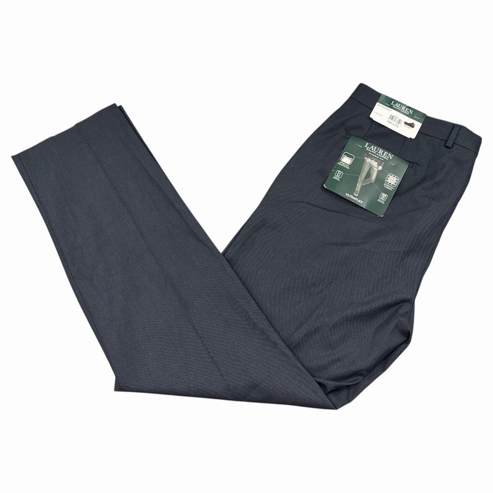 Lauren Ralph Lauren Dress Pants Mens 39x34 Navy Classic Fit Ultraflex Stretch